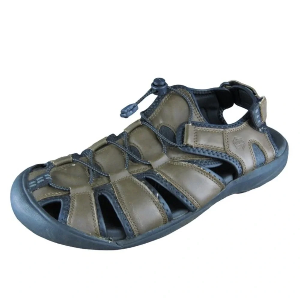 Khombu Travis Men Fisherman Sandals Size‎ 12 Medium Brown Synthetic Drawstring